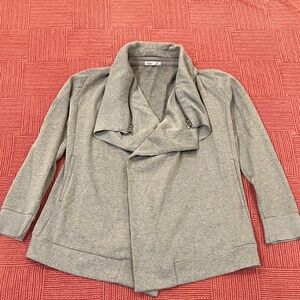 Dex small to medium (IMO) / Heather Gray open front cardigan